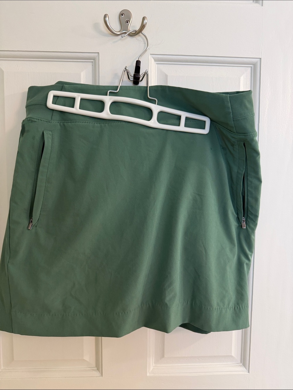Athleta Forest Green Zip-Pocket Athletic Skort